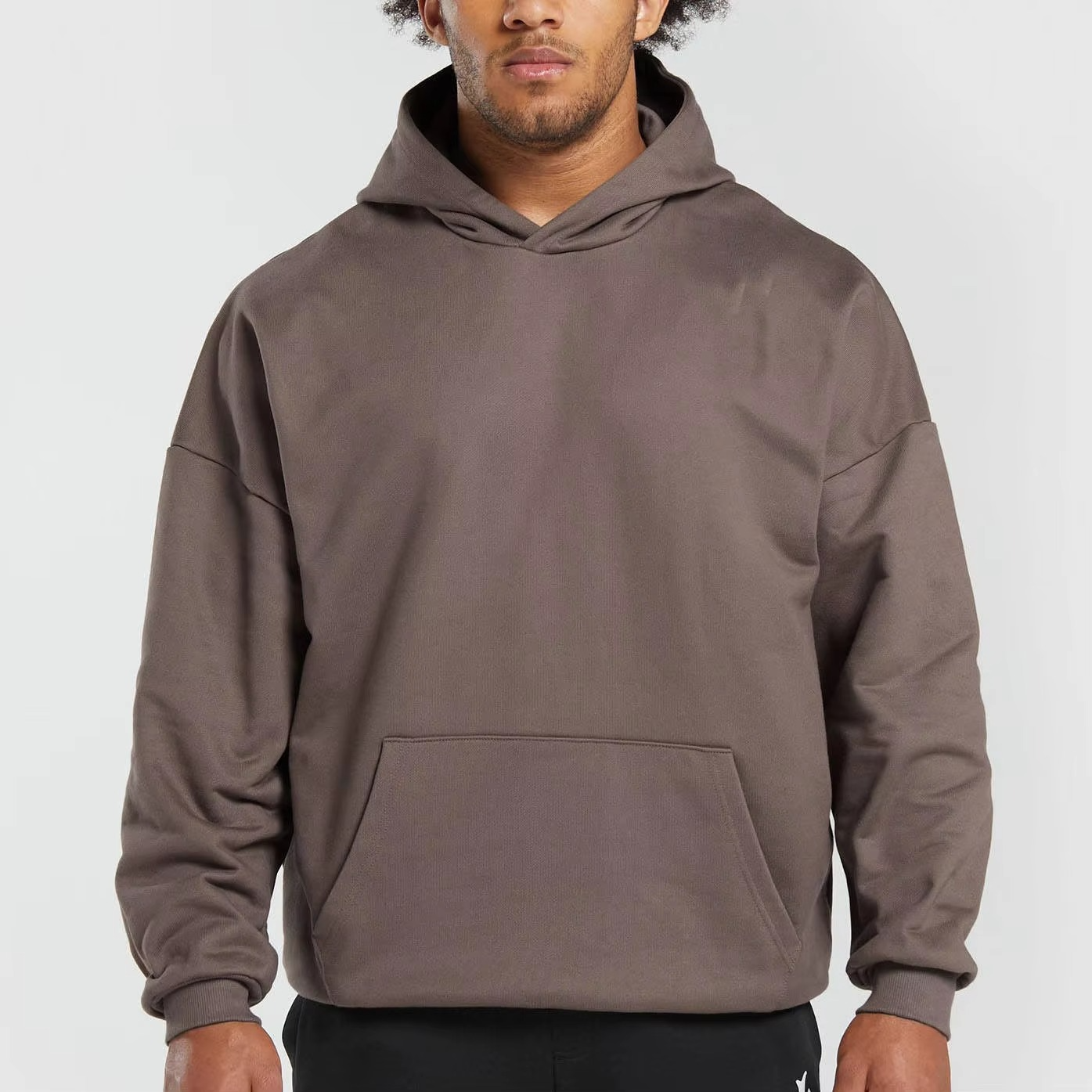 Custom Printing Men's Hoodies Oversize Cotton High Weight Boxy Fit Hoodi Pullover Streetwear Cropped Hoodie Men