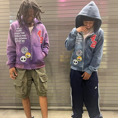 Custom Rhinestone Hoodie Men'S Chenille Patch Embroidery Acid Wash Sun Faded 100% Cotton - Image 5