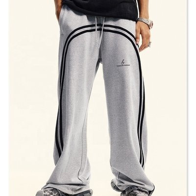 Custom Streetwear Cotton French Terry Stacked Flare Sweatpants Joggers with Acid Wash