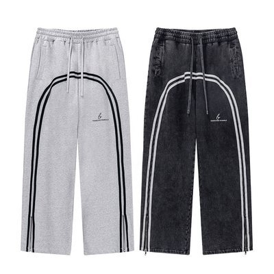 Custom Streetwear Cotton French Terry Stacked Flare Sweatpants Joggers with Acid Wash - Image 3