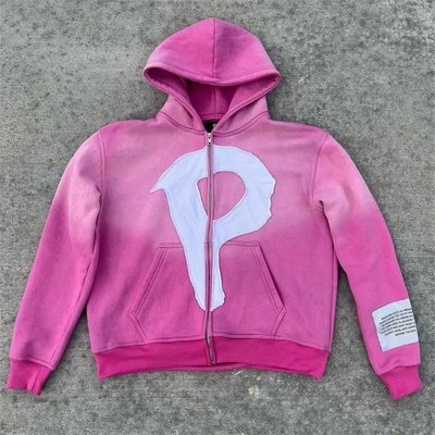 Custom Vintage Faded Oversized French Terry Boxy Cropped Hoodie with Hooded Collar and Distressed Applique Embroidery - Image 4