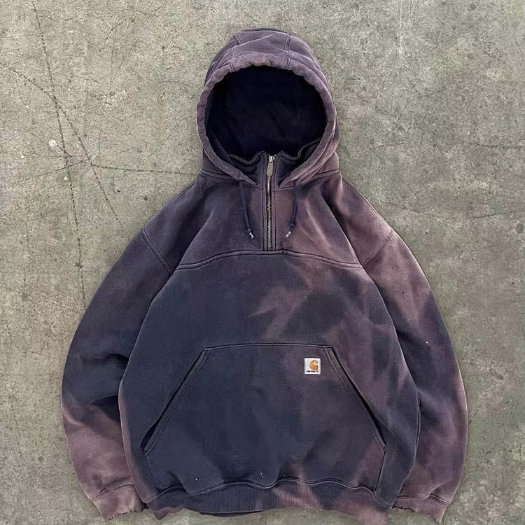 Custom Vintage Gray French Terry Oversized 100% Cotton Heavyweight Men Sun Faded 500 Gsm Blank Acid Washed Distressed Hoodie - Image 5