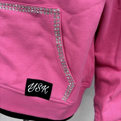 Custom Y2K Streetwear 100% Cotton Heavyweight Oversized Hoodies Silk Screen Printing Rhinestone Boxy Zip Up Hoodie - Image 2
