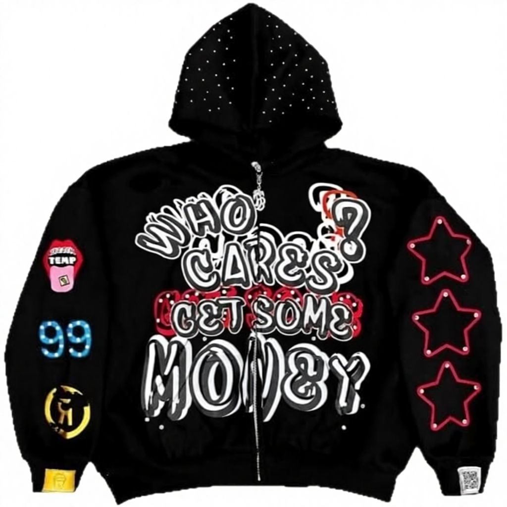 Customizable 100% Cotton Retro Street-Style Unisex Heart Pattern Hoodie Spray Stone Wash Distressed Fading Moq10 - Image 6