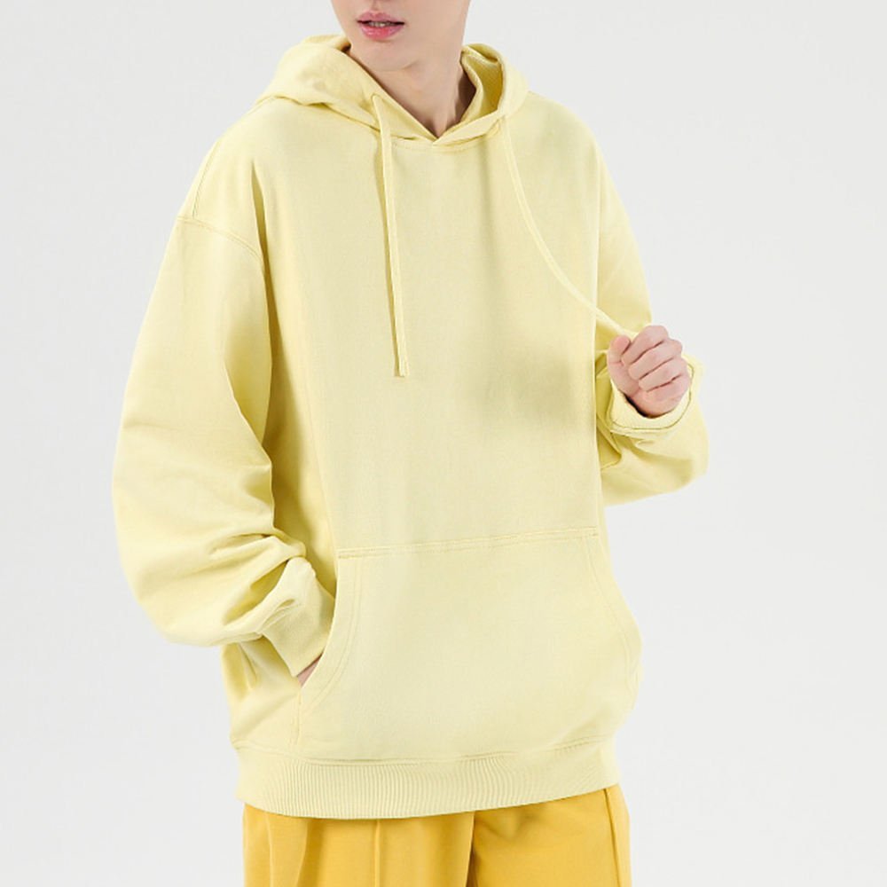 Customizable 350g Cotton Sweatshirts with Hoods Luxury Heavyweight Streetwear Solid Color Hooded Sweatshirt - Image 6