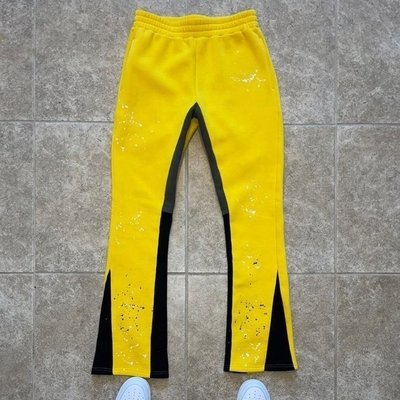Customized Labels Men's Jogger Track Sweat Pants Baggy Trousers Paint Splatter Stack Flared Sweatpants - Image 5