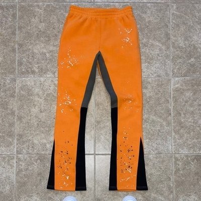 Customized Labels Men's Jogger Track Sweat Pants Baggy Trousers Paint Splatter Stack Flared Sweatpants - Image 3