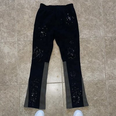 Customized Labels Men's Jogger Track Sweat Pants Baggy Trousers Paint Splatter Stack Flared Sweatpants - Image 6