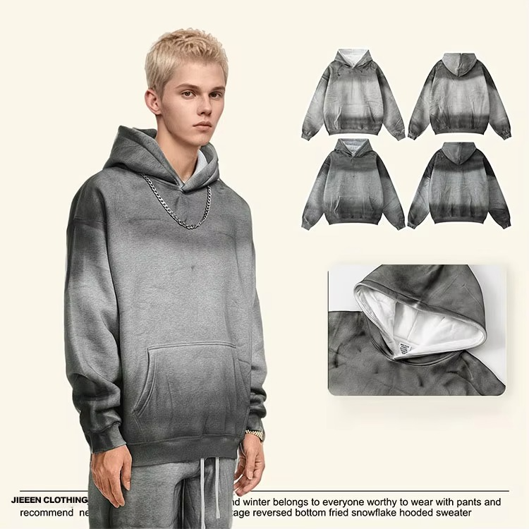 Eco-friendly Materials French Terry Hoodie Heavyweight Jogger Set Custom Sport Hoodies Tracksuit - Image 3