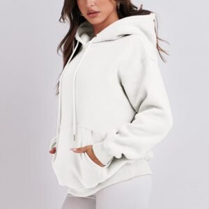 Embroidery Logo Blank Hoodies In Bulk High Quality Women Sporty Sweatshirts Pullover Printed