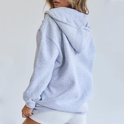 Fall Must Have Custom Oversized Womens Zip Up Hoodie Sweatshirts Drawstring Zip Up - Image 5