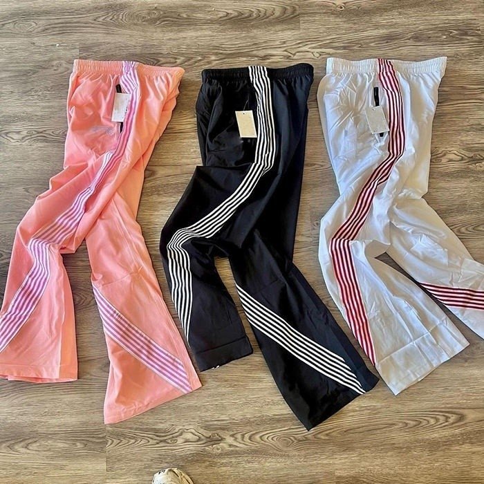 Grey Flare Sweatpants Elastic Waist Closure Men'S Y2K Streetwear Wide Leg Sweatpants