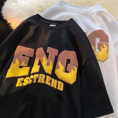 Heavy Cotton Plain Graphic Oversized Foam Screen Printing Men's T-Shirts with Custom Logo - Image 5