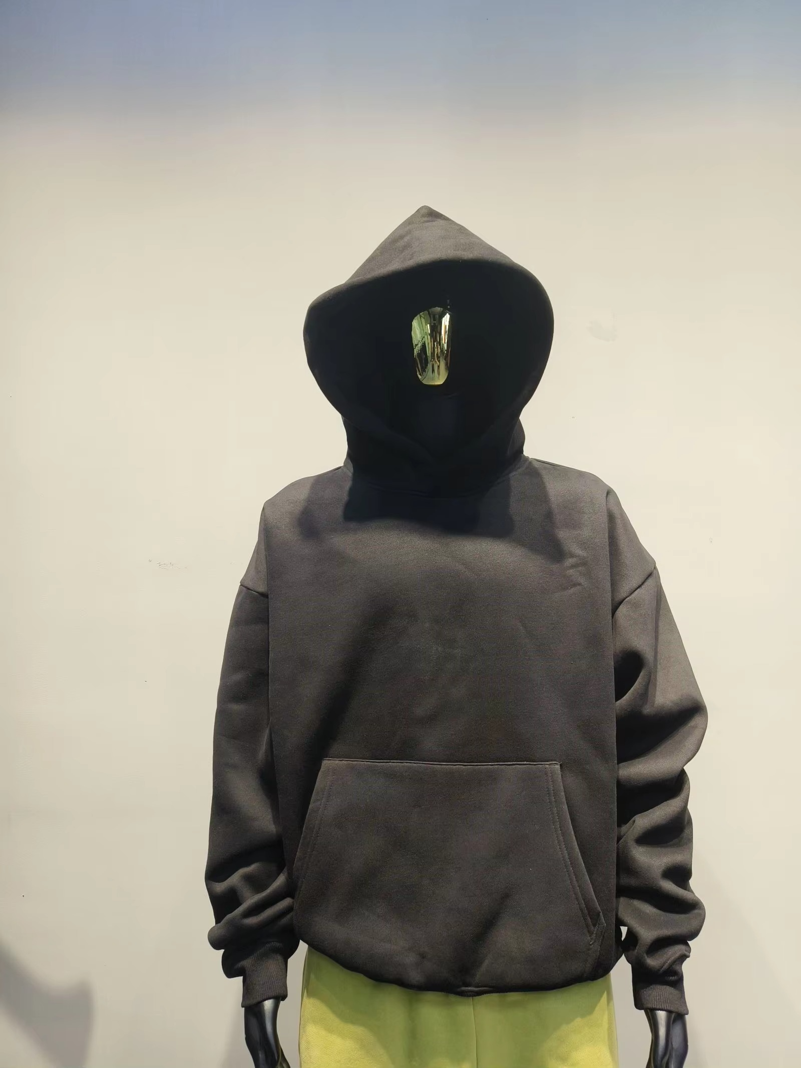 Heavy Weight Custom Logo Cotton Fleece Vintage Acid Wash Men's Hoodies With Double Pockets and Snap Buttons - Image 3