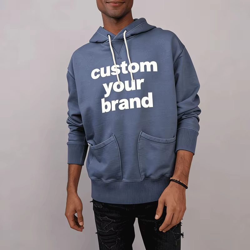 High Quality Cotton Polyester Thick Blank Plain Hoodies Unisex Custom Logo Plus Size Men's Hoodies