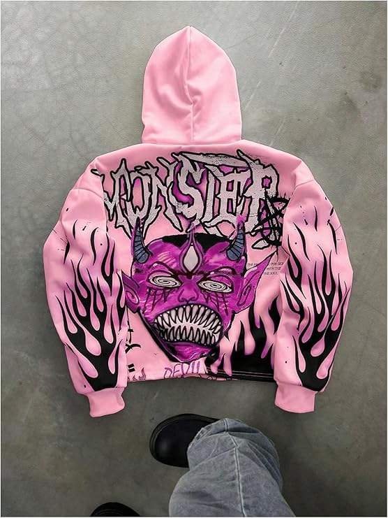 High Quality Cotton Winter Print Oversized Men's Pullover Hoodie Double-Layer Collar Knitted Fabric Customizable Patch Moq10 - Image 5