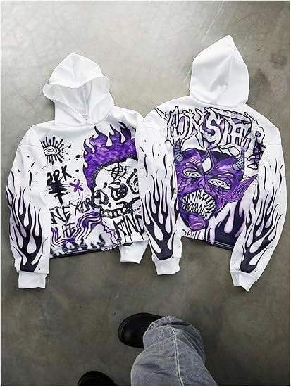 High Quality Cotton Winter Print Oversized Men's Pullover Hoodie Double-Layer Collar Knitted Fabric Customizable Patch Moq10 - Image 6