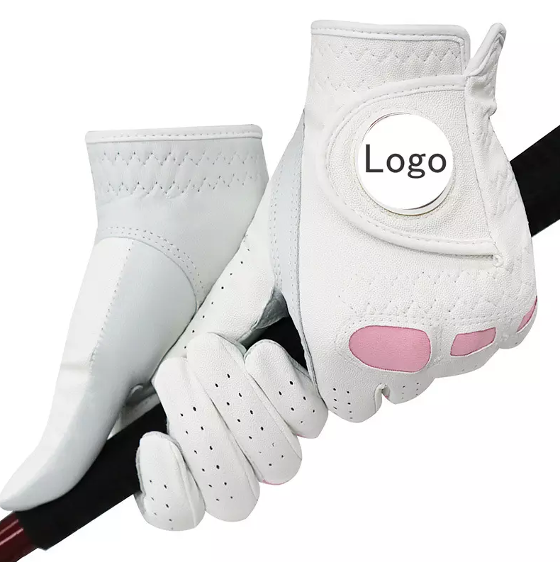 Genuine Cabretta & Synthetic Leather Golf Gloves – White Sports Gloves with Custom Logo Patch Palm, All-Season Comfortable Adult Golf Gloves - Image 3