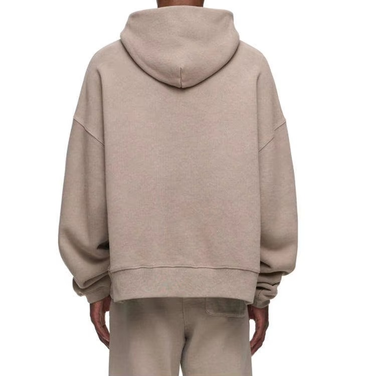 High Quality Drop Shoulder Mens Blank No String French Terry Heavyweight 100% Cotton 600 Gsm Custom Oversized Hoody - Image 4
