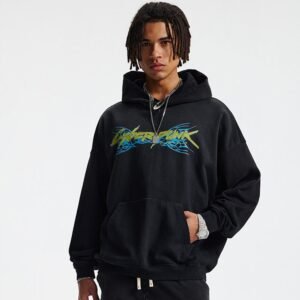 High Quality Heavyweight 100% Cotton Character Print Winter Pullover Hoodie for Men