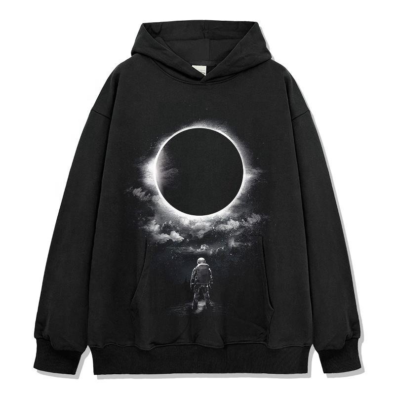 High Quality Luxury Street Wear Pullover Hoodie Casual Vintage Acid Wash 100% Cotton Loose Autumn Unisex