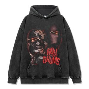 High Quality Men Acid Wash Pullover Hoodies Custom Printed American Street Cotton Hoodie