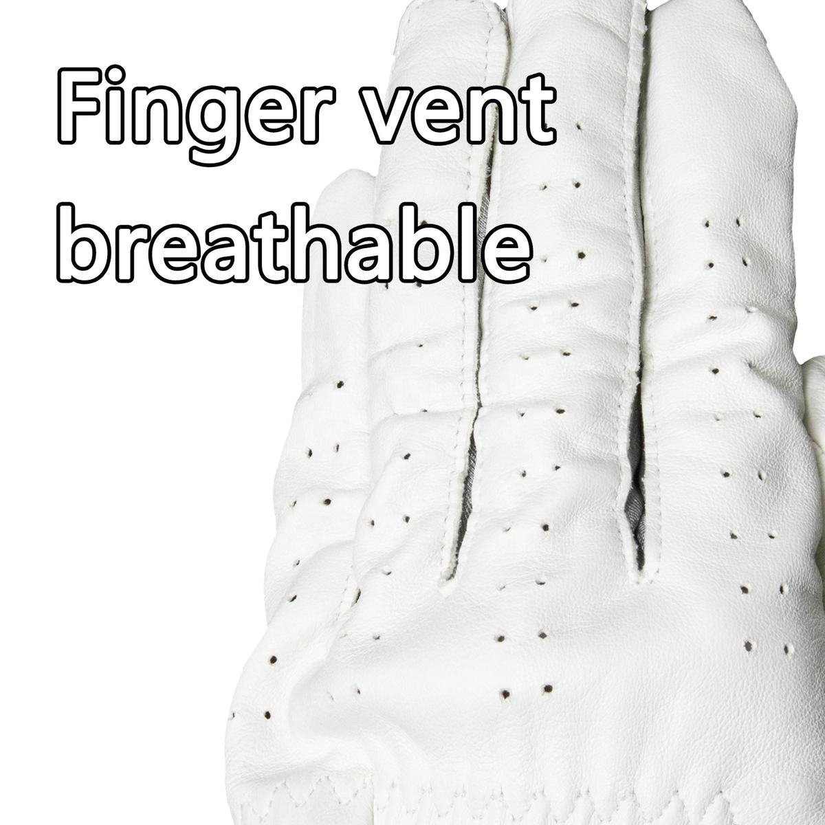 Custom Logo Green & White Cabretta Leather Golf Gloves – Zero Friction Design for Men & Women - Image 3
