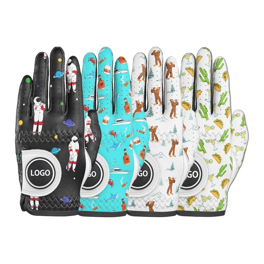 Factory Price Cabretta Leather USA Flag Left Hand Waterproof Golf Glove – Pearl White with Custom Velcro Closure Professional Golf Gloves - Image 6