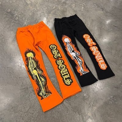 Knitted Men's Printed Fleece Baggy Track Pants for Lightweight Style and Comfort - Image 4