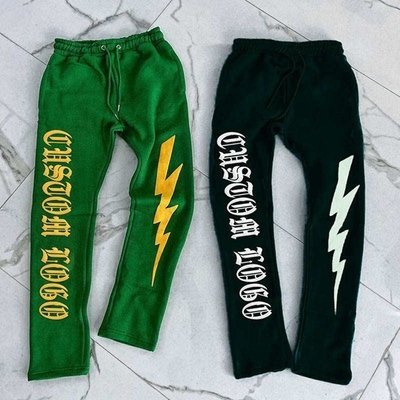 Knitted Men's Printed Fleece Baggy Track Pants for Lightweight Style and Comfort - Image 2