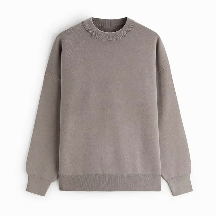 Men 100% Cotton High Quality Drop Shoulder Plus Size French Terry Crew Neck Pullover Sweatshirt Custom Oversize Sweatshirts - Image 2
