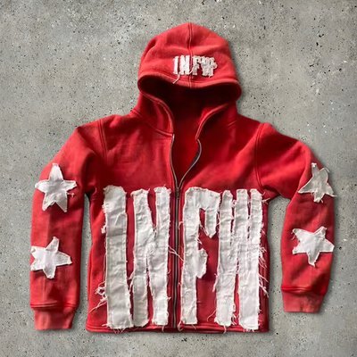 Men 500gsm Cotton Distressed Custom Embroidered Zip Up Hoodies Zip Up Acid Wash Cropped Sweatshirt