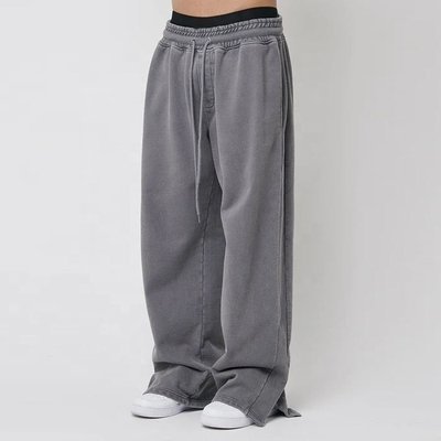 Men's 2024 Spring Summer Wide Leg Sweatpants with Custom Logo and Heavyweight Fabric - Image 2