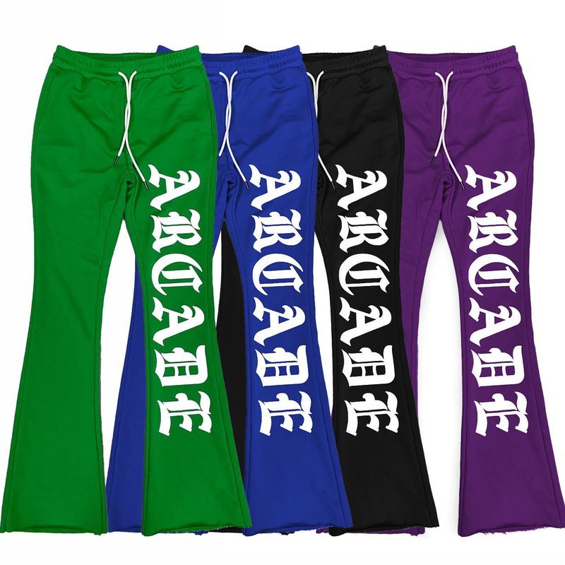 Men's 3D Puff Print Custom Sweatpants Flared Sweat Pants with 400 Grams Fabric Weight - Image 6