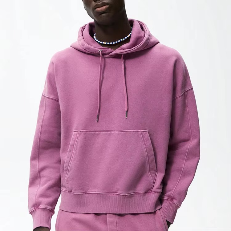 Men's Custom Logo Blank Hoodies Drop Shoulder Oversize Pullover 100% Cotton Hooded Heavyweight Hoodie for Men Sweatshirts