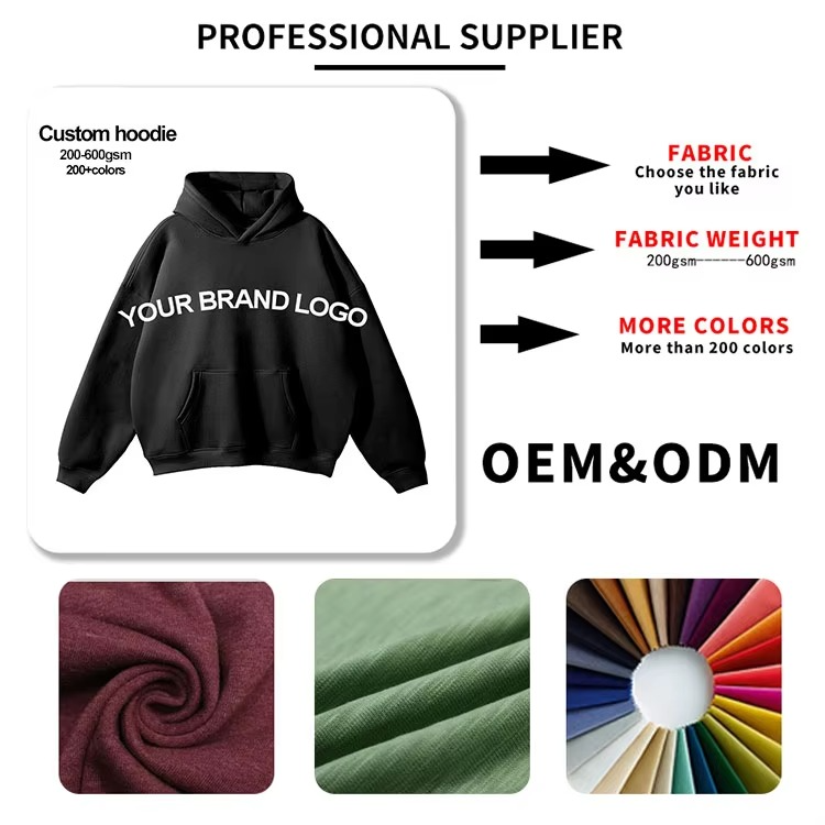 Men'S Drop Shoulder Hoodies Custom 100% Cotton Casual Hooded Sweatshirt High Quality Oversize Pullover Fleece Men Hoodie - Image 4