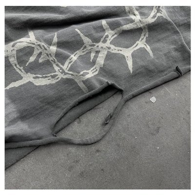 Men'S Graphic Long Sleeve Shirts With Raw Hem Acid Washed Knitted Weaving - Image 7