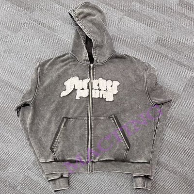 Men's Heavyweight Cotton Vintage Acid Wash Custom Streetwear Embroidered Logo Hoodie - Image 4