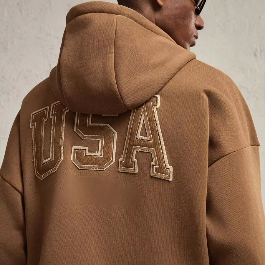 Men's High Quality Terry Hoodie Zip-Up Pullover Embroidered Logo Design Oversized Fit Hooded Collar Autumn Pocket Design Letter - Image 4