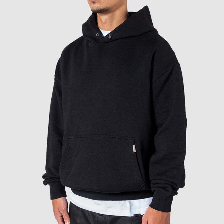 Men's Hoodies Puff Printing Oversize Cotton High Weight Hoodi Blank Pullover Streetwear Cropped Hoodie Men - Image 6