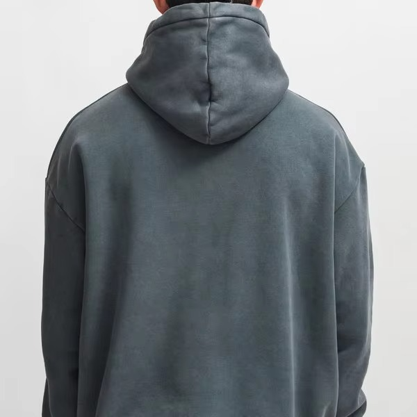 Men's Hoodies Streetwear Heavyweight Cotton Boxy Fit Pullover Oversize Drop Shoulder Hooded Sweatshirts Hoodie for Men - Image 3