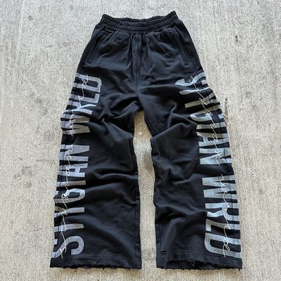 Men'S Sweat Pants Jogger Custom Side Printed Logo Heavyweight Cotton Baggy - Image 4