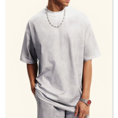 Mens White Mock Neck T Shirts 230grams Fabric Weight Quick Dry Cooling Streetwear - Image 5