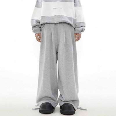 Mid Waist Custom Cotton French Terry Oversized Joggers for Men Knitted Weaving Method - Image 3