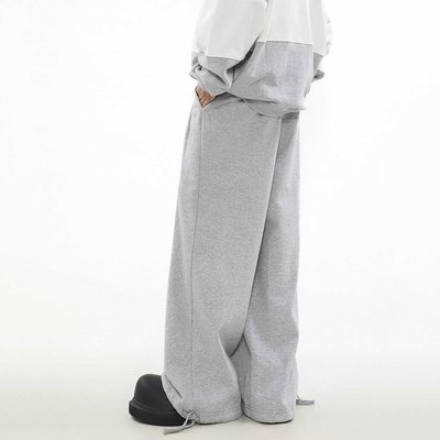 Mid Waist Custom Cotton French Terry Oversized Joggers for Men Knitted Weaving Method - Image 4