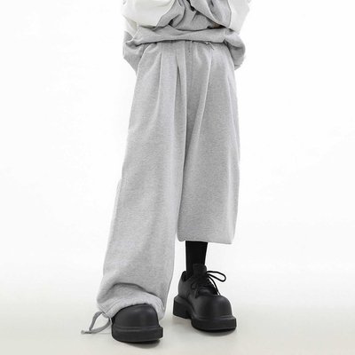 Mid Waist Custom Cotton French Terry Oversized Joggers for Men Knitted Weaving Method - Image 5
