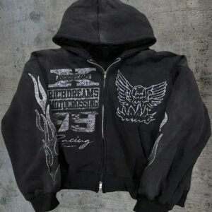 MOQ10 Wholesale Custom High Quality Rhinestone Hoodie Print Zip up Hooded Heavyweight Sun Faded Wash Sweatshirt Hoodies for Men