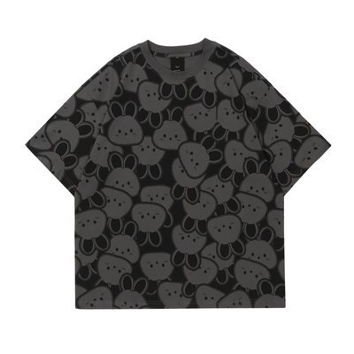 O-Neck Unisex Streetwear Custom 100% Cotton Graphic All Over Screen Print Tee T-Shirt - Image 2