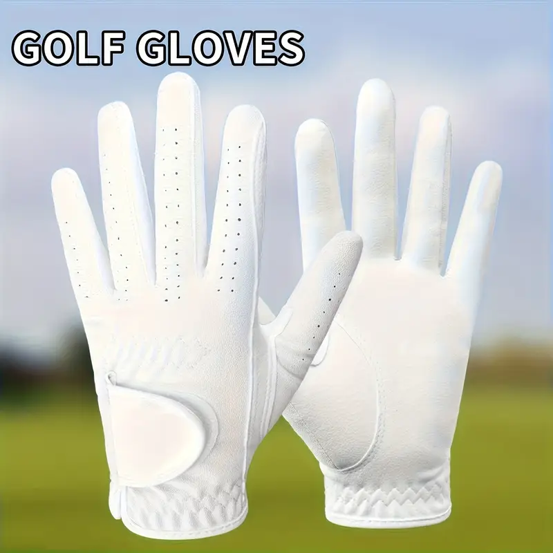 OEM Golf Accessories Leather Gloves for Men – Brown & White Cabretta Leather Golf Gloves - Image 5