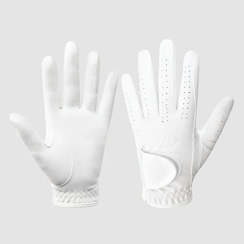OEM Golf Accessories Leather Gloves for Men – Brown & White Cabretta Leather Golf Gloves